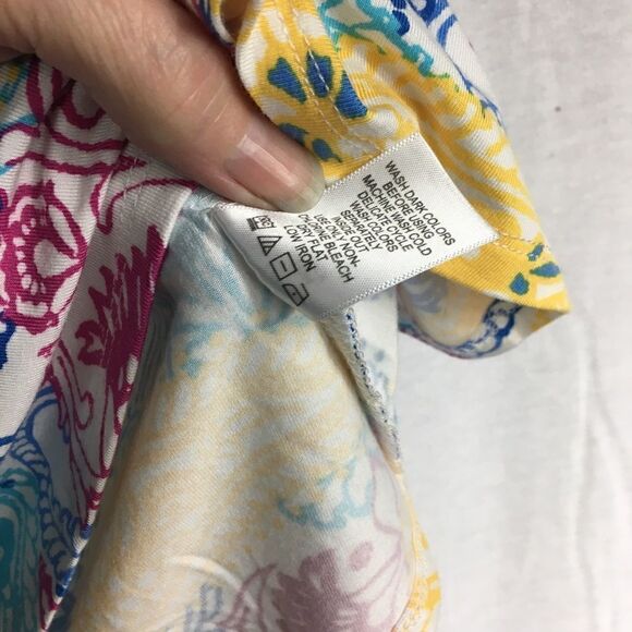 Jessica London NWT multi colored 3/4 length sleeves white with many patterns - Picture 8 of 9